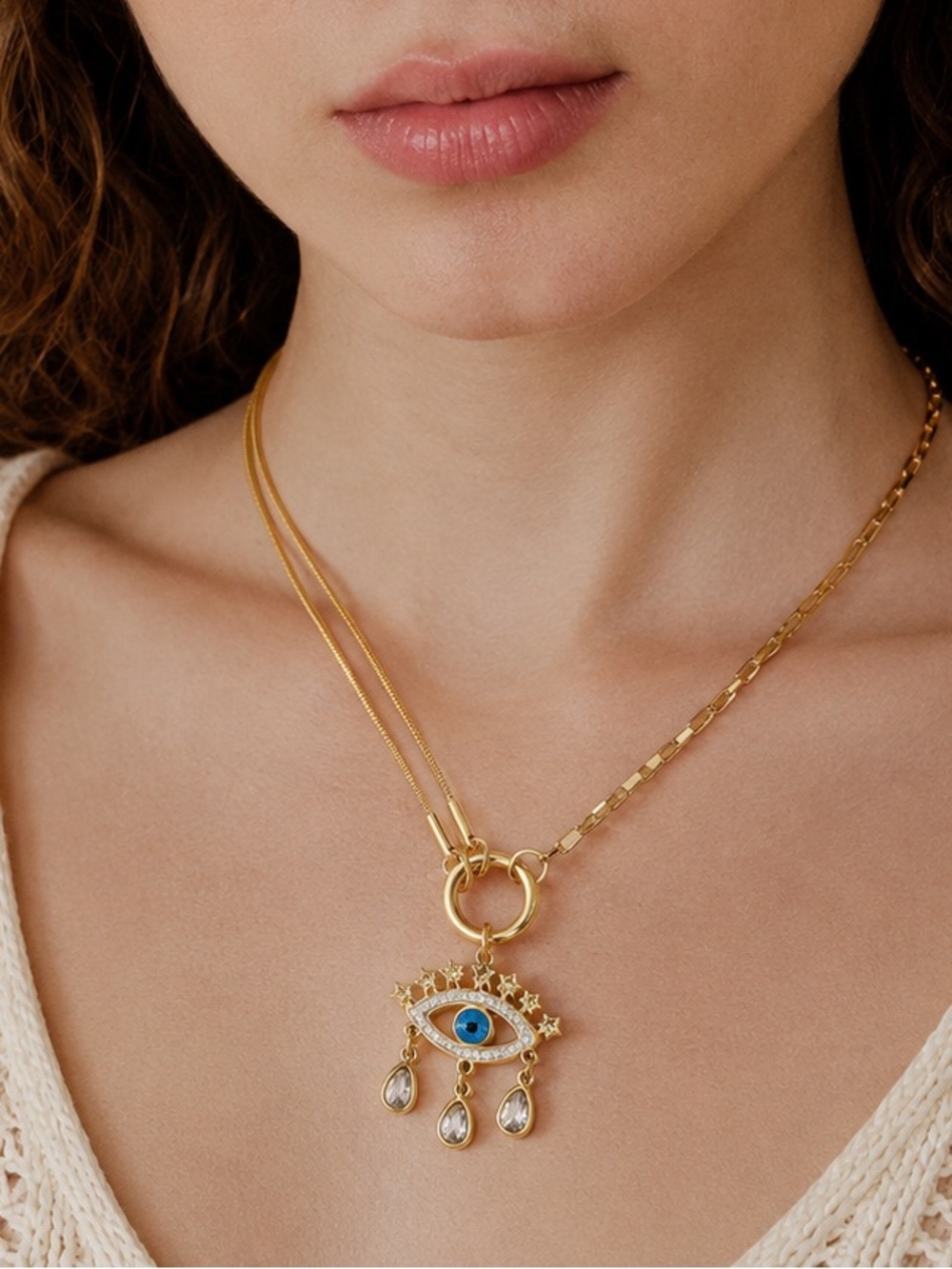 Gold Evil Eye  Necklace